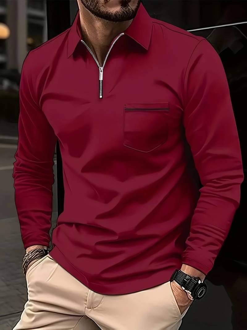 MEN'S ZIP POLO SHIRT